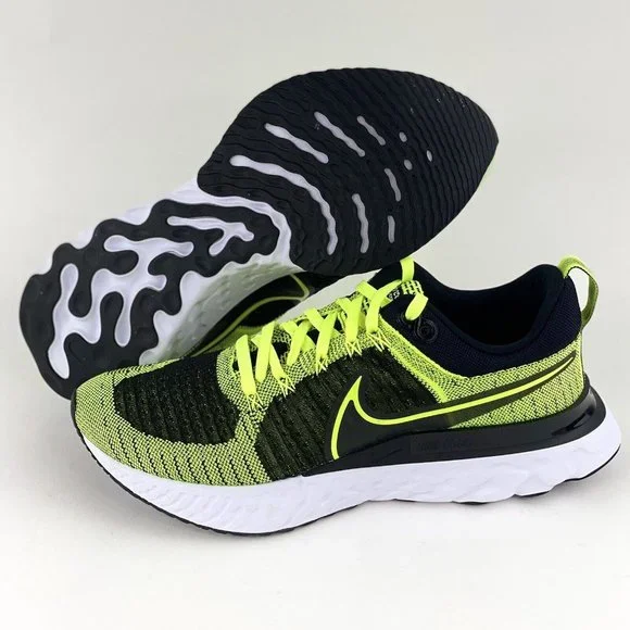 Nike React Infinity Run Flyknit 2 Volt Black Men's Sneakers Shoes CT2357 700 - Picture 2 of 12